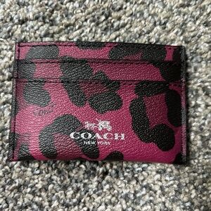 Coach Fuchsia and Black Card Holder